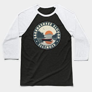 Saganashkee Slough Illinois Sunset Baseball T-Shirt